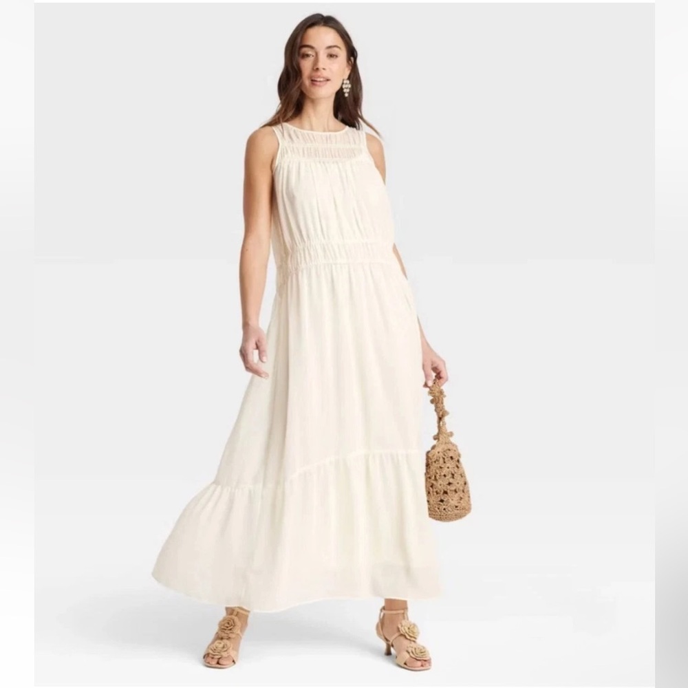 A New Day Cream Sleeveless Maxi Dress